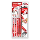 5-piece Diablo Carbide Recip Blade Set for wood and metal, featuring long-lasting Demo and Steel Demon blades for heavy-duty cutting.