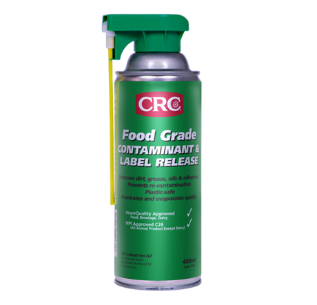 CRC 3103 Food Grade Aerosol Spray, 400ml; removes contaminants from food industry equipment efficiently and safely.