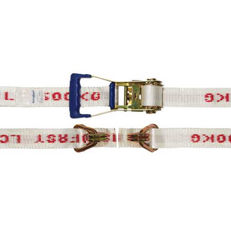 Heavy-duty 50mm x 6m NZ-made truck tiedown with 5000kg break strength for secure load restraint and easy ratchet tensioning.