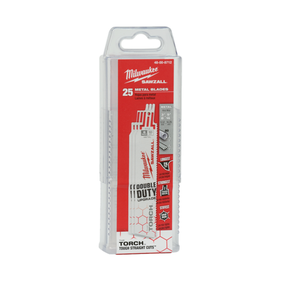 Milwaukee Sawzall 230mm 14 TPI The Torch Blade-25 Pack