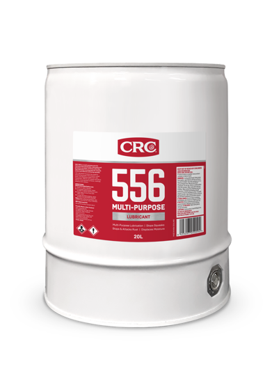 CRC 5-56 Multi-Purpose 20L spray can, designed for lubrication, rust prevention, and moisture displacement in various applications.