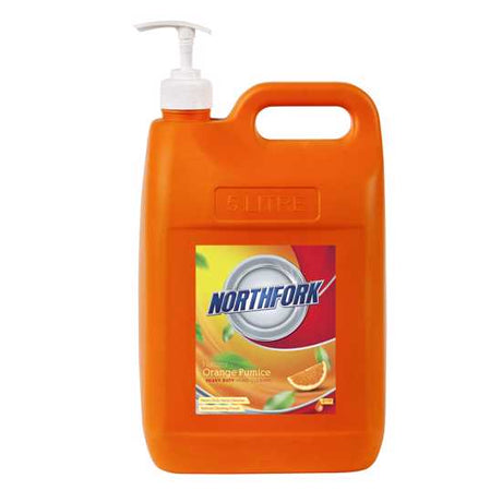 Northfork Orange Pumice Hand Cleaner 5L, a powerful, eco-friendly hand cleanser for removing tough grease and grime safely.