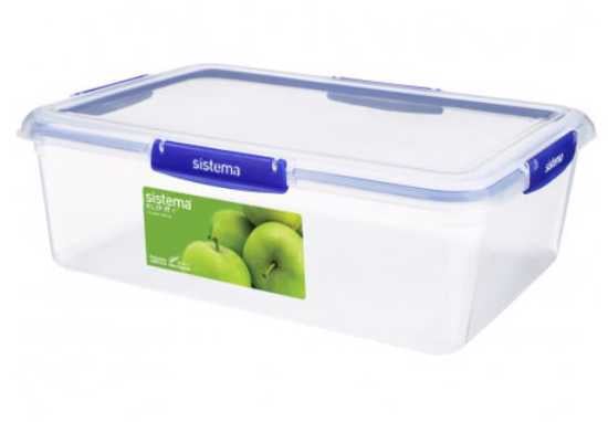 7.5L SISTEMA Rectangle Klip It Plus Container designed for efficient kitchen organization and safe food storage, made in New Zealand.