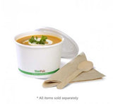 Eco-friendly Biopak Biobowl 550ml, biodegradable and compostable, perfect for serving hot and cold foods in a 25-pack.