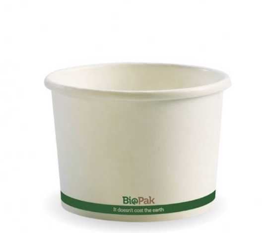 Eco-friendly Biopak Biobowl White, 550ml, 25-pack, made from sustainable materials, perfect for hot and cold food.
