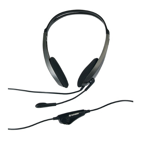 Lightweight Verbatim headset with an adjustable microphone, perfect for voice chat, gaming, and video conferencing.