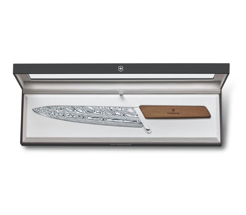 Victorinox Swiss Modern Damast Limited Edition Carving Knife with stunning Thor design and ergonomic walnut handle.