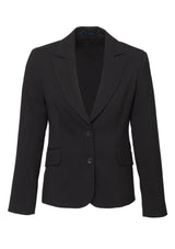 Ladies charcoal short-mid length jacket with internal pockets, perfect for modern, stylish layering in sizes 4-26 AUS/NZ.