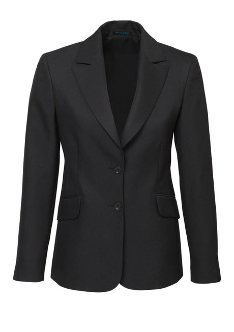 Ladies Longline Jacket in charcoal, size 14, featuring internal pockets and a stylish, contemporary silhouette.