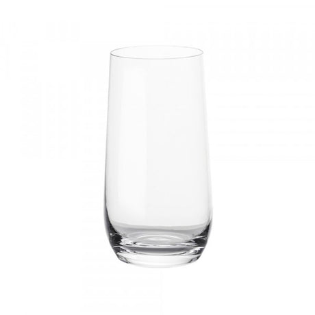 Elegant set of 6 lead-free crystal highball glasses, 478ml, showcasing clarity for cocktails and iced drinks.