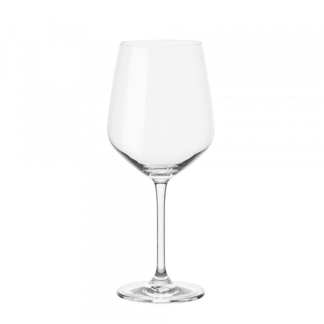 Elegant 6-pack of lead-free crystal wine glasses, featuring fine rims for a smooth drinking experience and superb clarity.