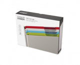 Joseph Joseph Folio Icon 4-Piece Chopping Board Set with color-coded boards to prevent cross-contamination and knife-friendly surfaces.