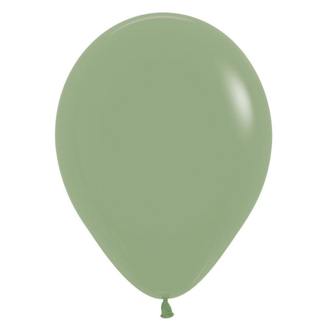 Eucalyptus-colored Sempertex latex balloons, 12cm, pack of 50, perfect for elegant party decor and celebrations.