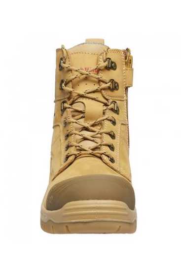 Zip Sided Safety Boot - KingGee Phoenix K27980 Wheat (Size 6)