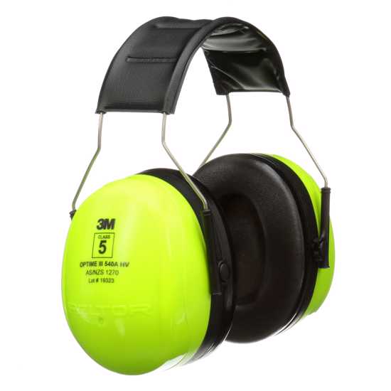 High-visibility green earmuffs with dual-shell, 33 dB noise reduction, designed for comfort in extreme noise environments.