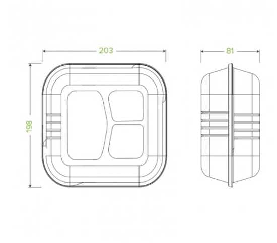 Biopak 3 Compartment White Clamshells - eco-friendly, microwave safe, compostable containers for takeout and meal prep.