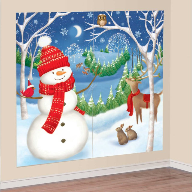 Charming winter-themed wall decorations, 165cm tall, perfect for festive indoor or outdoor holiday decor.