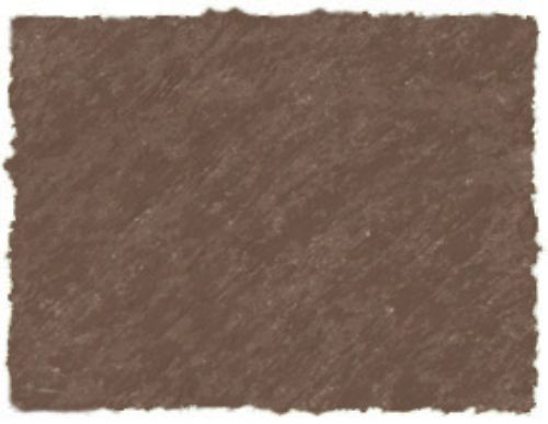 Square pastel in burnt umber hue, ideal for artists, offering rich pigments and versatile applications for blending and details.