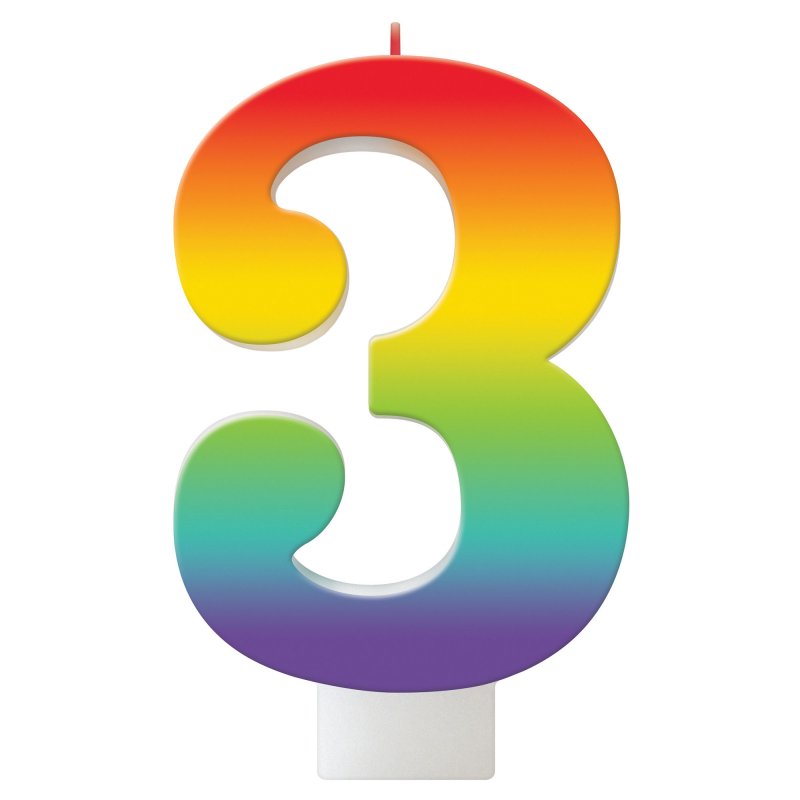 Colorful 11cm rainbow birthday candle, perfect for adding fun and festivity to any cake or celebration.