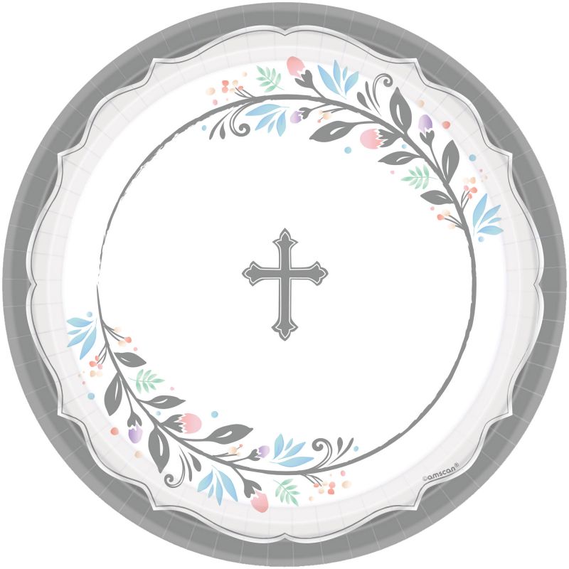 "Holy Day 10 1/2"" / 26cm Round Paper Plates - Pack of 18
