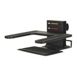 Kensington Smartfit Adjustable Laptop Stand elevates laptops for comfort, featuring four height settings and a slim design for organized workspaces.