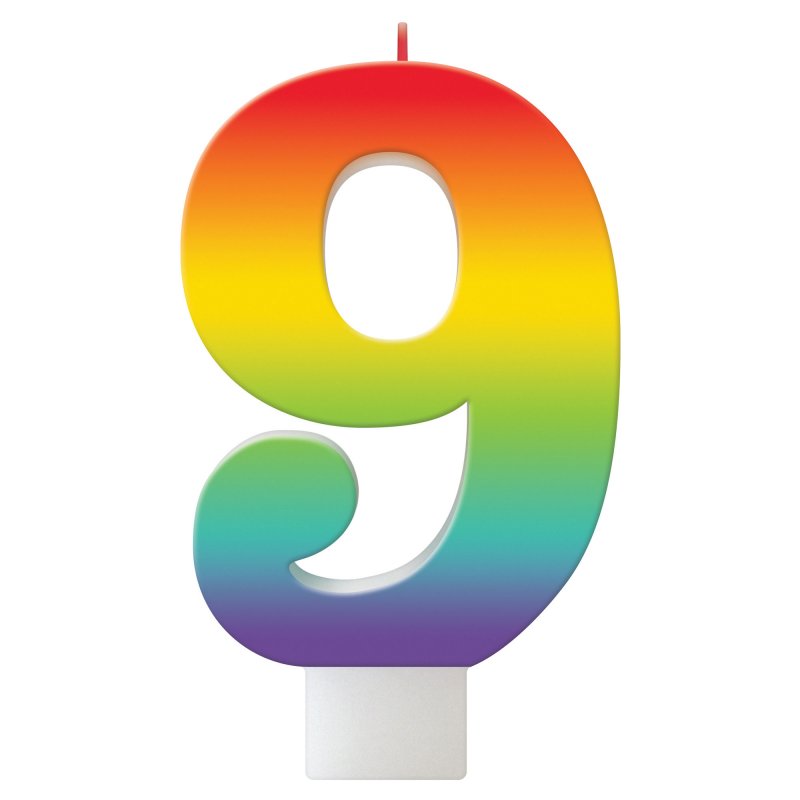 Vibrant 11cm rainbow birthday candle, perfect for adding joy and color to any celebration or themed party.