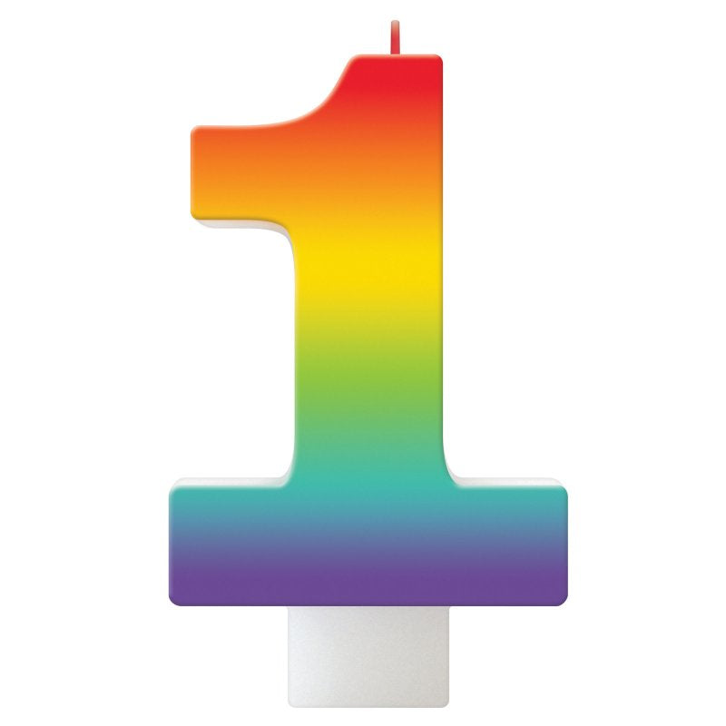 Vibrant 11cm rainbow birthday candle, perfect for adding joy and color to any celebration or cake presentation.