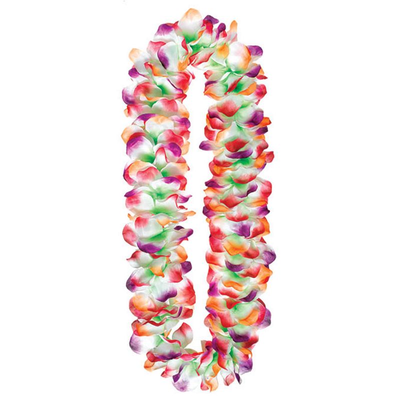 Vibrant multi-coloured lei measuring 101cm, perfect for festive celebrations and summer gatherings.