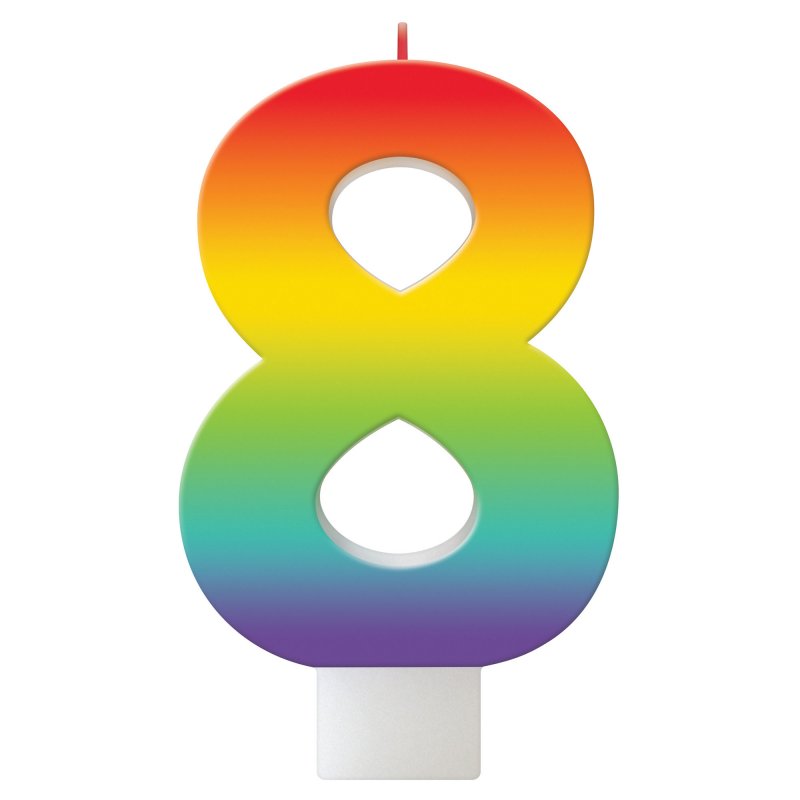 Vibrant 11cm rainbow birthday candle, perfect for adding color and joy to any birthday cake or celebration.