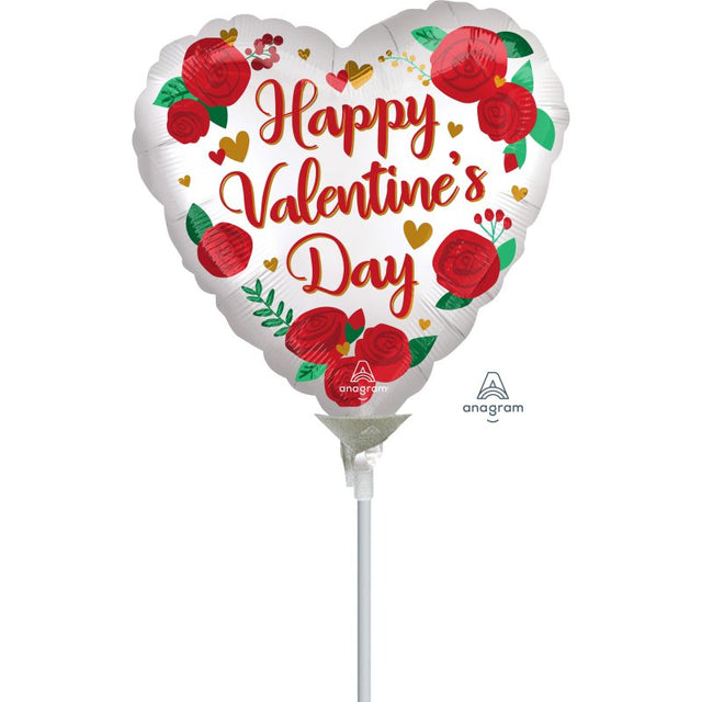 Elegant 10cm foil balloon featuring satin-infused rose designs, perfect for celebrations and decor enhancements.