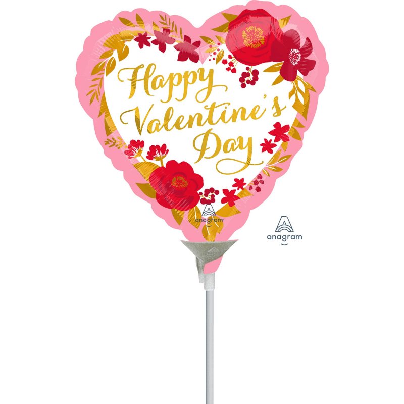 Foil balloon featuring a vibrant floral wreath design, 10cm, perfect for elegant celebrations and party decor.