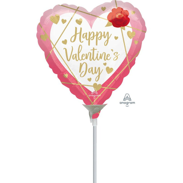 Hvd Faceted Heart Foil Balloon (10cm) - eye-catching, durable decoration perfect for any celebration, featuring a stunning heart design.