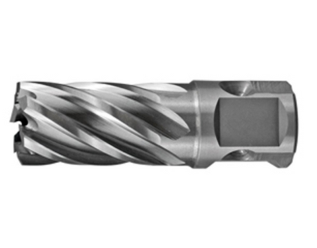 High-speed steel annular cutter, 45x25mm, designed for smooth, precise drilling with durability and reduced chatter.