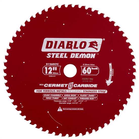 Diablo Steel Demon Circular Saw Blade 305mm 60T-Each