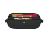 Victorinox RFID Security Belt in black, featuring multi-pocket design for secure travel document storage and RFID protection.