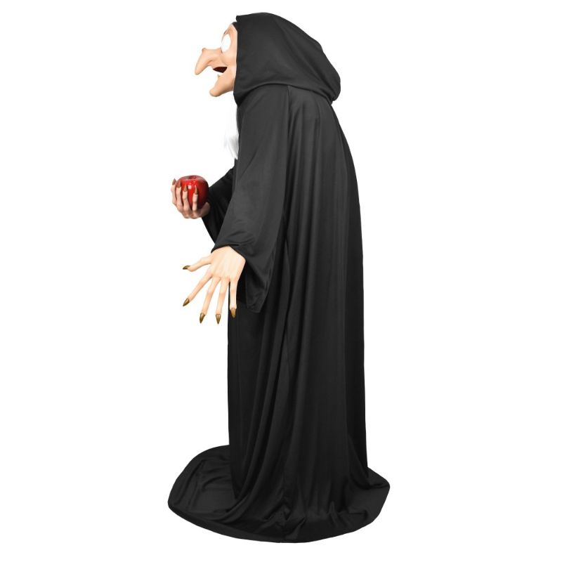 Animatronic Evil Queen figure from Snow White, 152 cm tall, with light-up eyes, moving mouth, and chilling sounds.