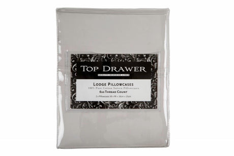 Luxurious silver pillowcase pair from Smartfox NZ, featuring 610 TC premium cotton for ultimate comfort and durability.