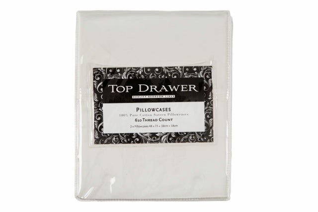 Cream 610 TC cotton pillowcase pair, silky-smooth, hypoallergenic, durable, and machine washable for luxurious bedding.