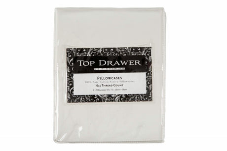 Cream 610 TC cotton pillowcase pair, silky-smooth, hypoallergenic, durable, and machine washable for luxurious bedding.