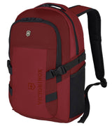 Red Victorinox VX Sport EVO Compact 15" Laptop Backpack featuring padded compartments and versatile organization for tech and daily essentials.