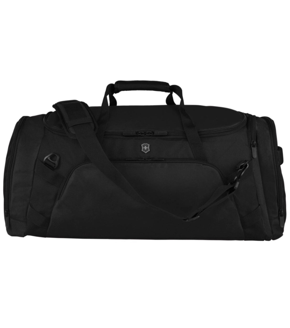 Versatile Victorinox VX Sport EVO bag transforms from duffel to backpack, featuring a spacious main compartment and shoe compartment.