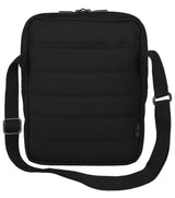 Victorinox black crossbody tablet bag featuring a padded compartment, durable CORDURA® fabric, and smart organization pockets.