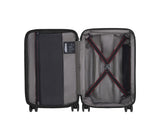 Black Victorinox Spectra Frequent Flyer Carry-On Luggage, durable SORPLAS material, expandable, with easy-access pockets.