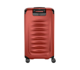 Elegant red Victorinox Spectra 3.0 Trunk Large suitcase with 99L capacity, durable SORPLAS polycarbonate, and smooth rolling wheels.