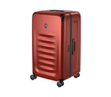 Victorinox Spectra 3.0 Trunk Large suitcase in red, featuring durable recycled polycarbonate and spacious 99L packing capacity.