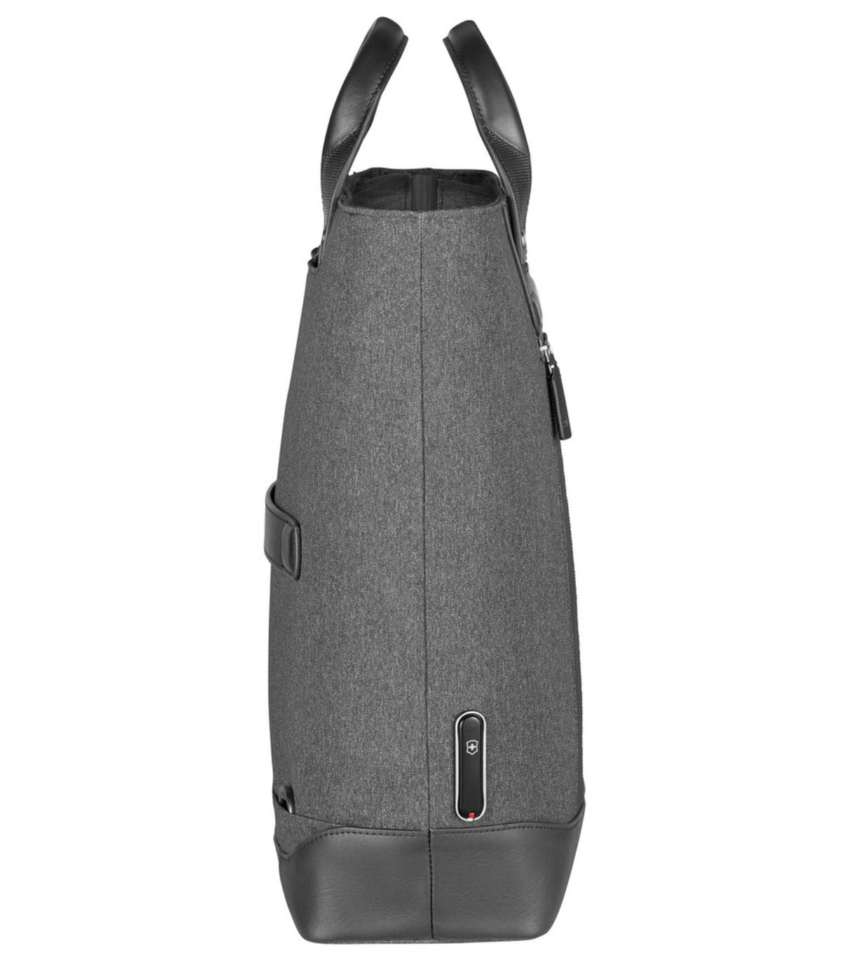 Versatile grey and black tote/backpack for 15" laptops, featuring water-resistant zippers and antimicrobial lining.