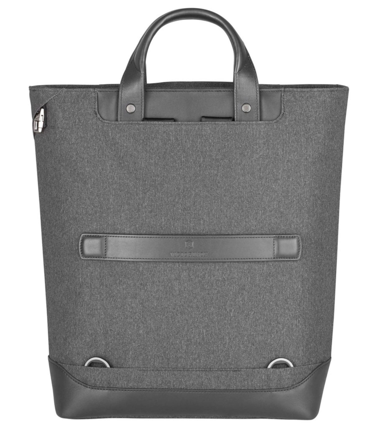 Victorinox Architecture Urban2 15" tote/backpack in grey/black, featuring padded laptop pocket and water-resistant zippers.