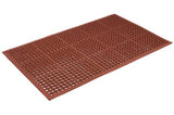 Safety Cushion Nitrile Mat in terracotta, 1500x900mm, anti-fatigue, grease-resistant, textured, and spill-allowing design.