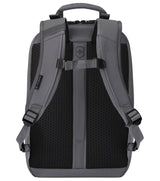 Sleek grey Victorinox Touring 2.0 City Daypack with 15" laptop pocket, waterproof pouch, and bicycle light attachment.