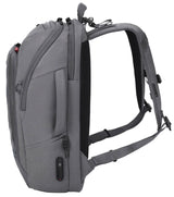 Sleek black Victorinox Touring 2.0 daypack with 15" laptop pocket, waterproof pouch, and concealed helmet net for commuters.